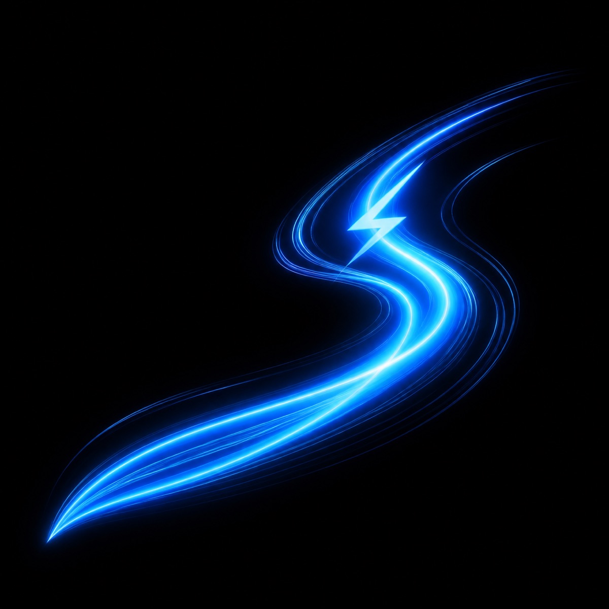 Abstract electric blue energy swish